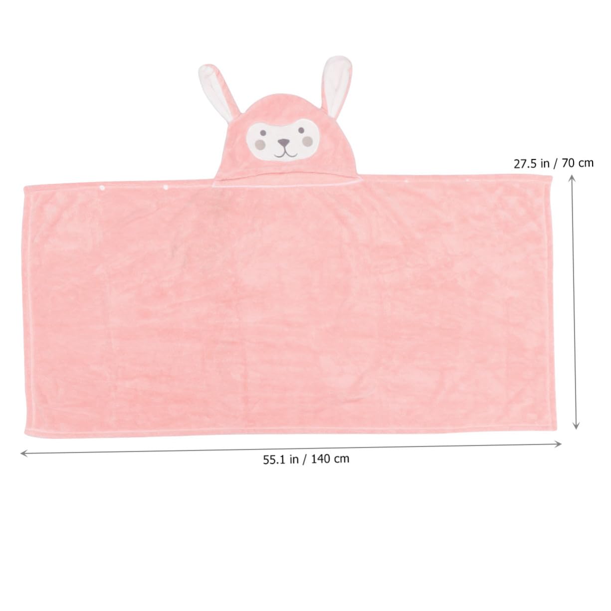 TOYANDONA Toalla de Baño Agradable y Cálida de Coral Fleece con Capucha para Niños Diseño de Conejo Rosa Adecuada para Uso en Casa o Piscina