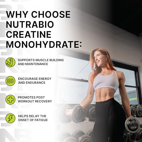 Image of NutraBio Pure Micronized Creatine Monohydrate Powder Supplement, Unflavored, (300 g) - Supports Bulk Muscle Energy, Recovery, and Strength - HPLC Tested Creatine Powder Supplement for Men and Women