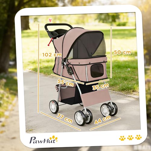 PawHut Hundewagen Hundebuggy Pet Hunde Buggy Stroller Jogger Anhänger Kaffeebraun