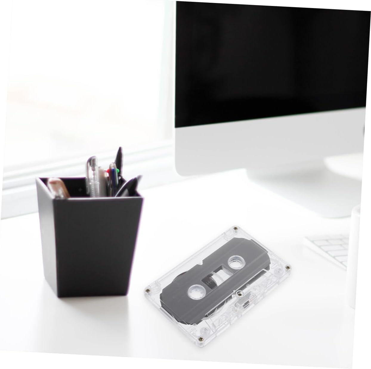 4 Pack Blank Audio Cassette Tapes, Black Recordable 30 Minute