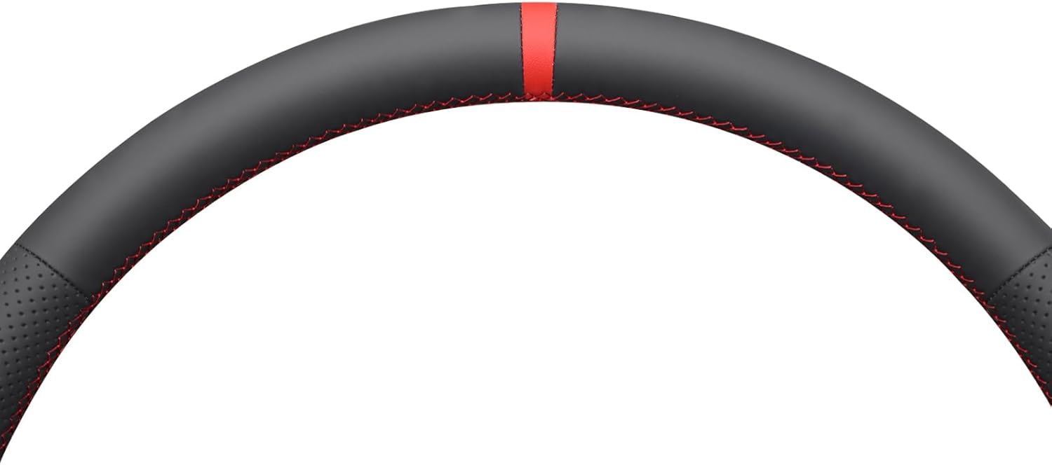 MEWANT Steering Wheel Cover for Dodge Ram 1500 2500 3500 2004 Truck Interior Accessory Made of Black Artificial Leather