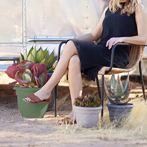 Fiskars 12 Inch Ariana Planter With Self-Watering Grid, Thyme Green (20-56412) #TOP7