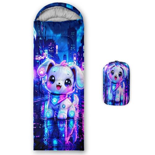 Image of QOOMO Axolotl Cute Camping Sleeping Bags,3 Season Warm & Cool Weather,Lightweight,Waterproof Sleeping Bags for Adults & Kids,Traveling,and Outdoors