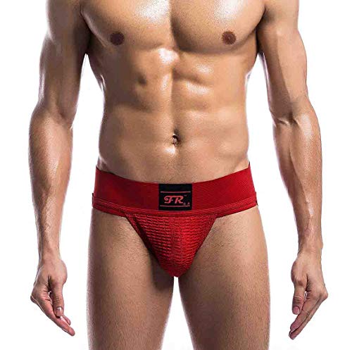 Mongous Men's Jockstrap Athletic Supporters - Waistband Contoured for Comfort Jockstrap