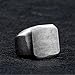IFUAQZ Men's Stainless Steel Square Signet Biker Rings Matte Brushed Simple Antique Silver Solid Ring Band Size 12