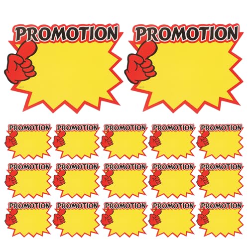 Étiquettes de prix commerce en papier jaune accrocheur pour notes et mémos en magasin, x100