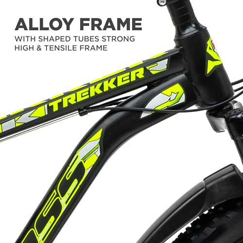 Image of KROSS Trekker 27.5T Unisex Matt Black Multispeed (Shimano 21-Speed) MTB | Steel Frame with Dual Disc Brakes and Front Suspension Fork | Ideal for 15+ Years