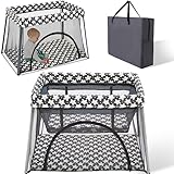 Palopalo 3 in 1 Lightweight Travel Crib, Portable Crib with Soft Comfortable Mattress and Carry Bag