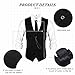 Neer 1920s Men Costume Accessories Outfit with Gangster Vest Hat Vintage Pocket Watch Bow Tie Suspenders Accessories(X-Large,Black)