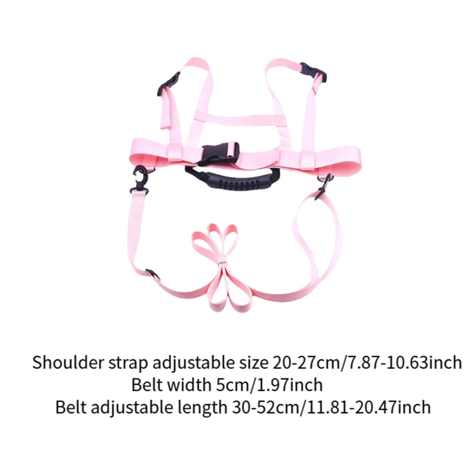 QSTDGVPW Ski Snowboard Training Harness for Kids with Removable Leash Adjustable Shoulder Strap, Pink