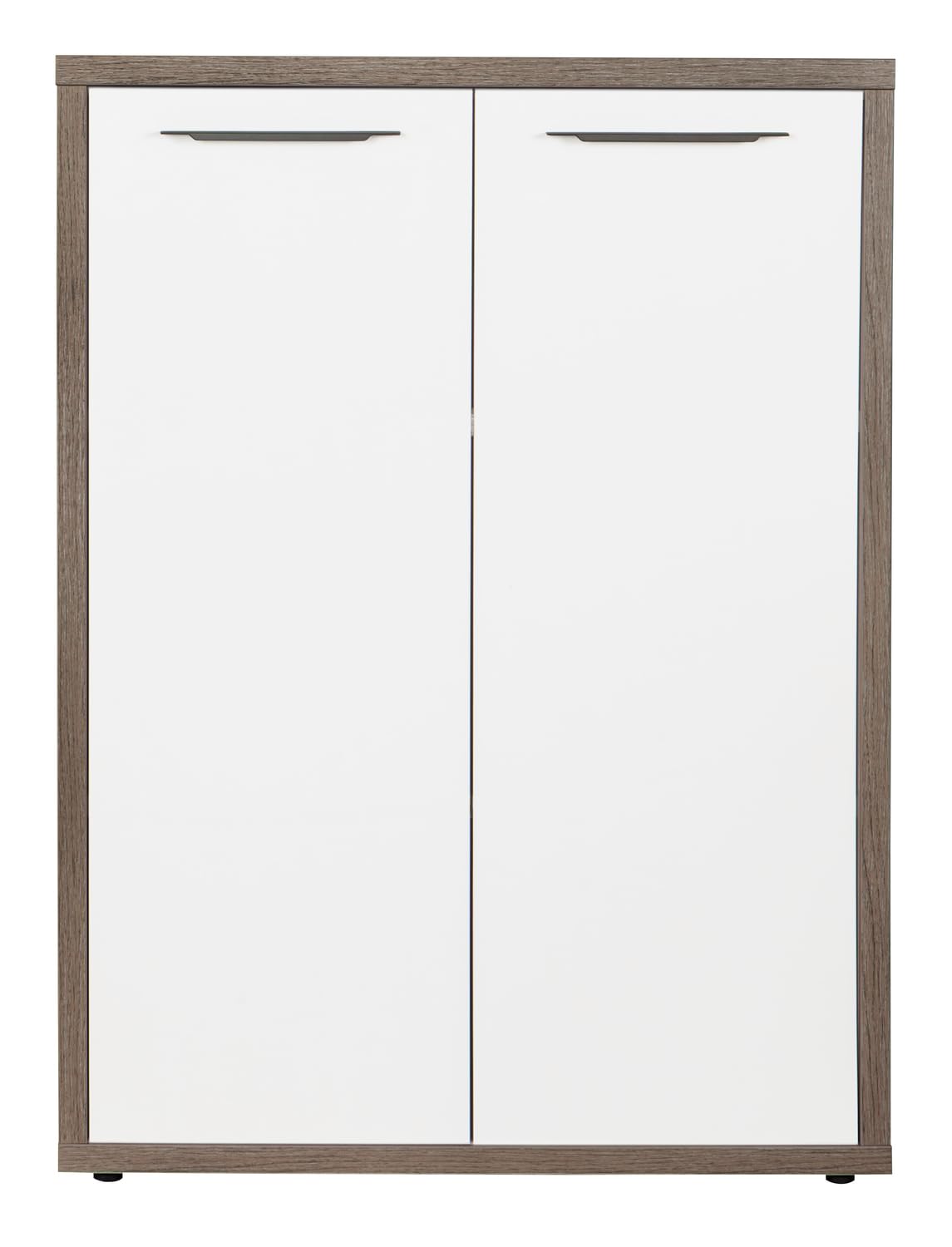 Composad | Mobile Contenitore della Linea DISEGNO con 2 Ante, Armadietto Portadocumenti da Archivio, (LxAxP) 81,60x112x35,70 cm, Rovere Sonoma e Bianco Laccato, Ufficio, Made in Italy