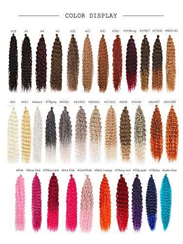 Maysa Soft Ocean Wave Crochet Hair Extensions 30 Inch Long Deep Wave Braiding Hair Synthetic Curly Crochet Hair 3Packs #1Bnatural Black #TOP5