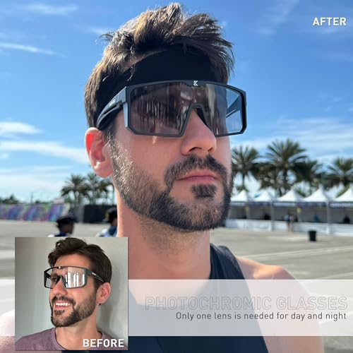 KAPVOE Photochromic Cycling Glasses Men Women Clear Mountain Bike Sunglasses MTB Bicycle Riding Sports Triathlon Running K232 — view 2