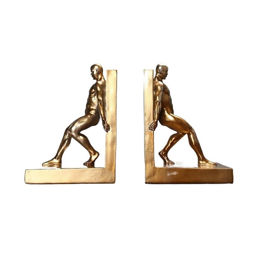 Shelves Book Ends, Resin Bookend for Heavy Books, Decorative Shelf Bookends for Home Office Study Book Support