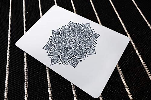 Mandala Laptop Sticker Decal - Removable Waterproof Vinyl Decals Stickers - Mandalas Black Sticker Night Sky Partial Skin Compatible With Computer Macbook Air Pro 13 15 Inch Mac Retina - Artsy Zen Decorative Sticker By Artsybb #TOP3