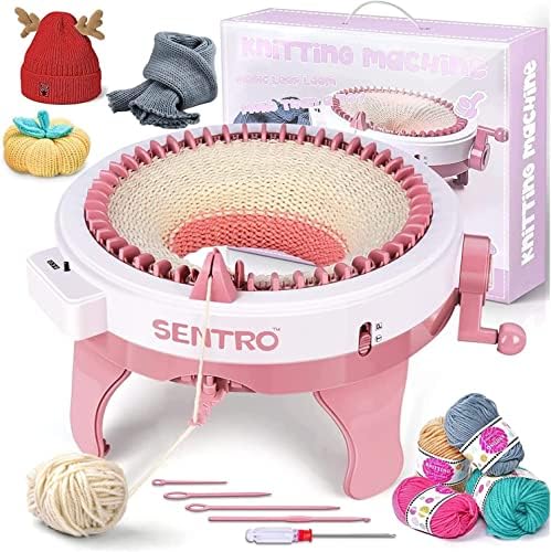 KIUIOPNE 48 Needles Knitting Machine, Smart Weaving Loom Round Knitting Machines with Row Counter for Adults or KidsDIY Knit Loom Machine Kit for