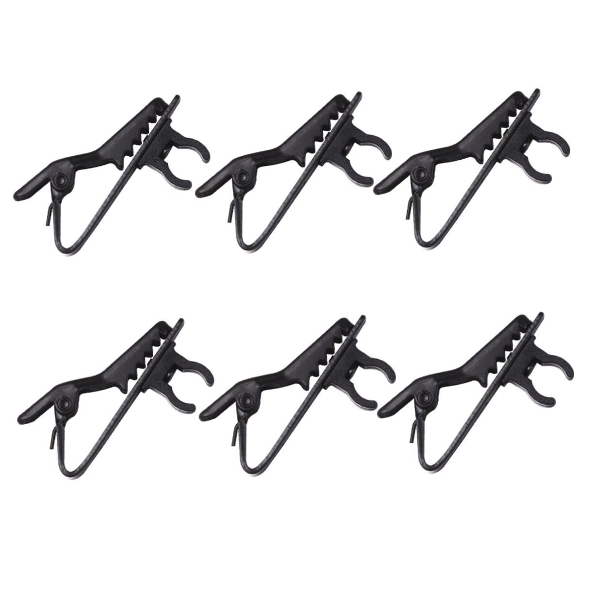 LALADEFIEE 10pcs Mini Lapel Microphone Clip Durable Iron Clip for Voice Chat Video Conferencing and Lectures Black
