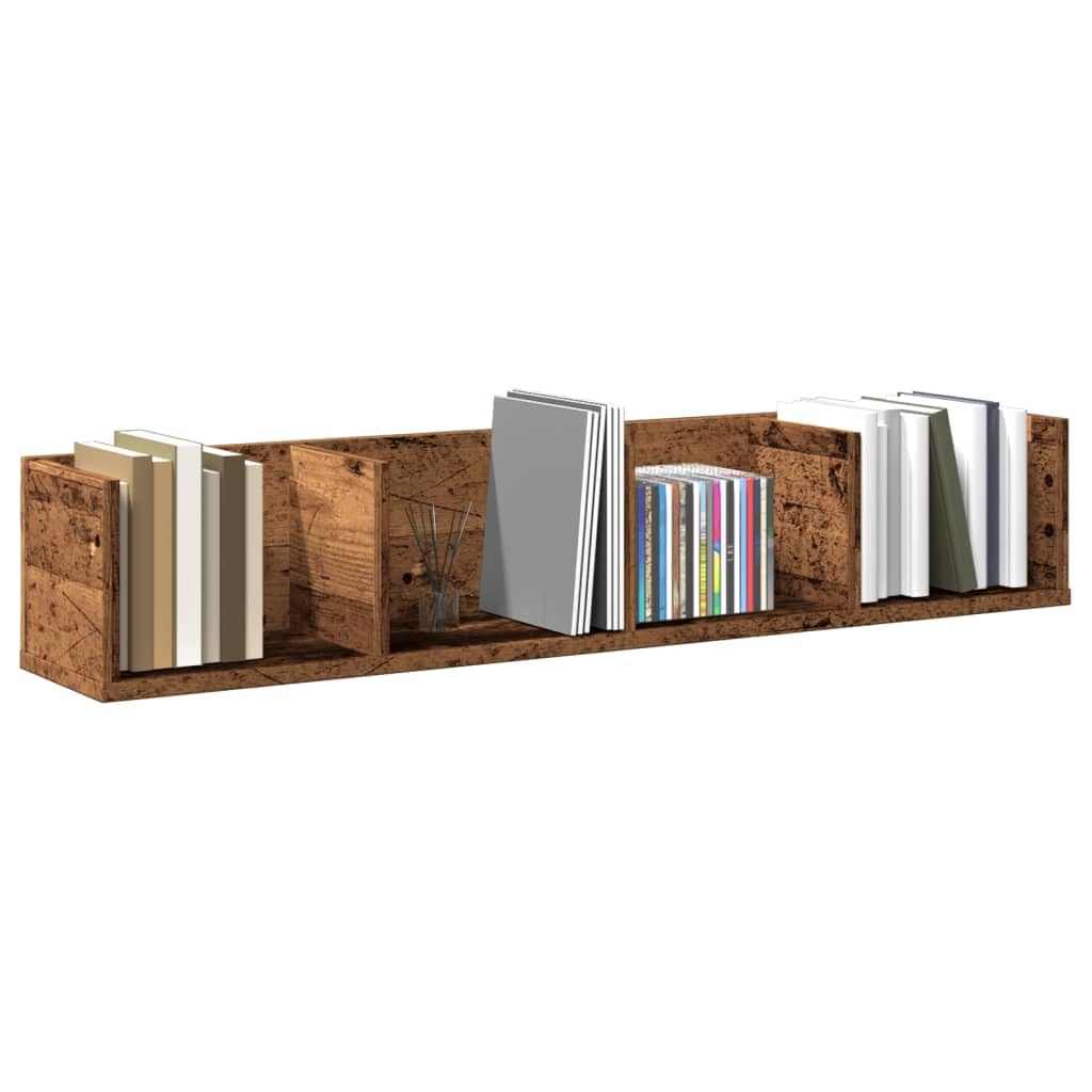 Schweberegal für CDs, CD-Wandregal aus Holzwerkstoff, 100x18x18 cm, zur Aufbewahrung von CDs, DVDs, Büchern und Dekorationsartikeln, wandmontiertes Design spart Bodenfläche.