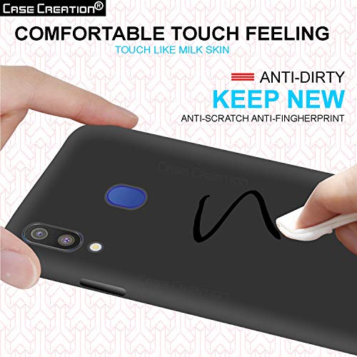 Image of Case Creation Luxurious OG Series for Samsung Galaxy M20 Case Cover,Anti-Dirty Slim Case Frosted Matte Cute Candy TPU Raised Bezel (Splash of Color) Back Cover for Samsung M20 -Black