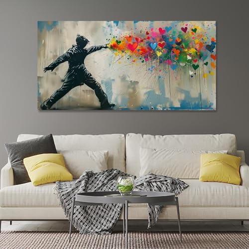 Toile peinture Banksy street graffiti art pour relooker un mur