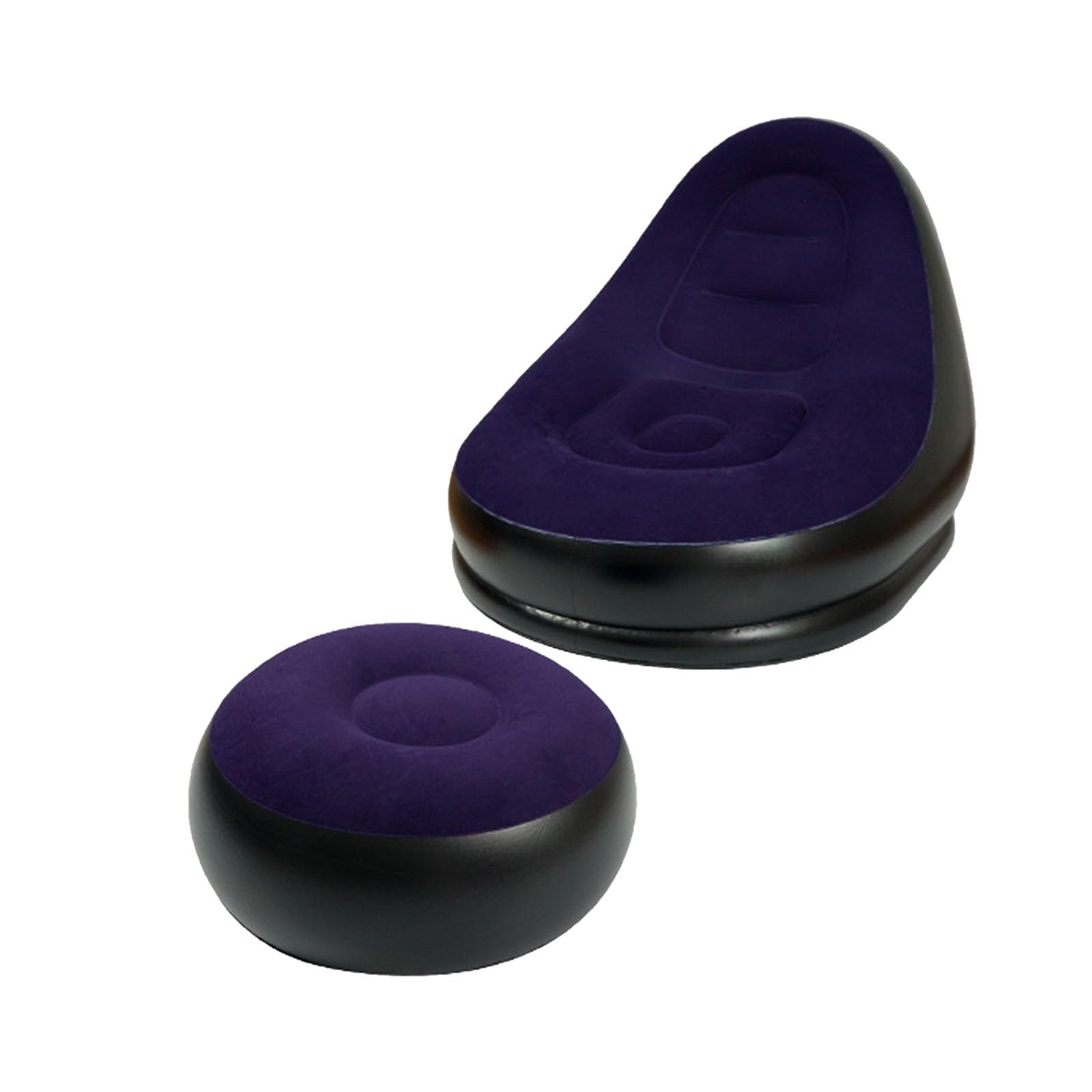 Sofá inflable rápido portátil tumbona de felpa para camping viaje exterior 125x85