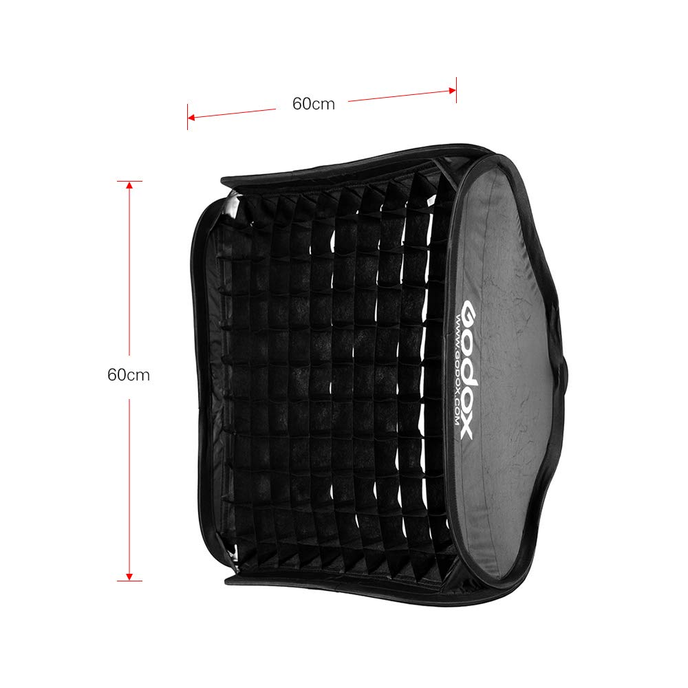 Godox 60 x 60 cm / 24 x 24 cale, kratka wewnętrzna z uchwytem S2, torba do przenoszenia Bowens do Speedlite Flash, kompatybilna z AD200Pro / V1 Series / TT350 / V860◕ Series / AD400Pro