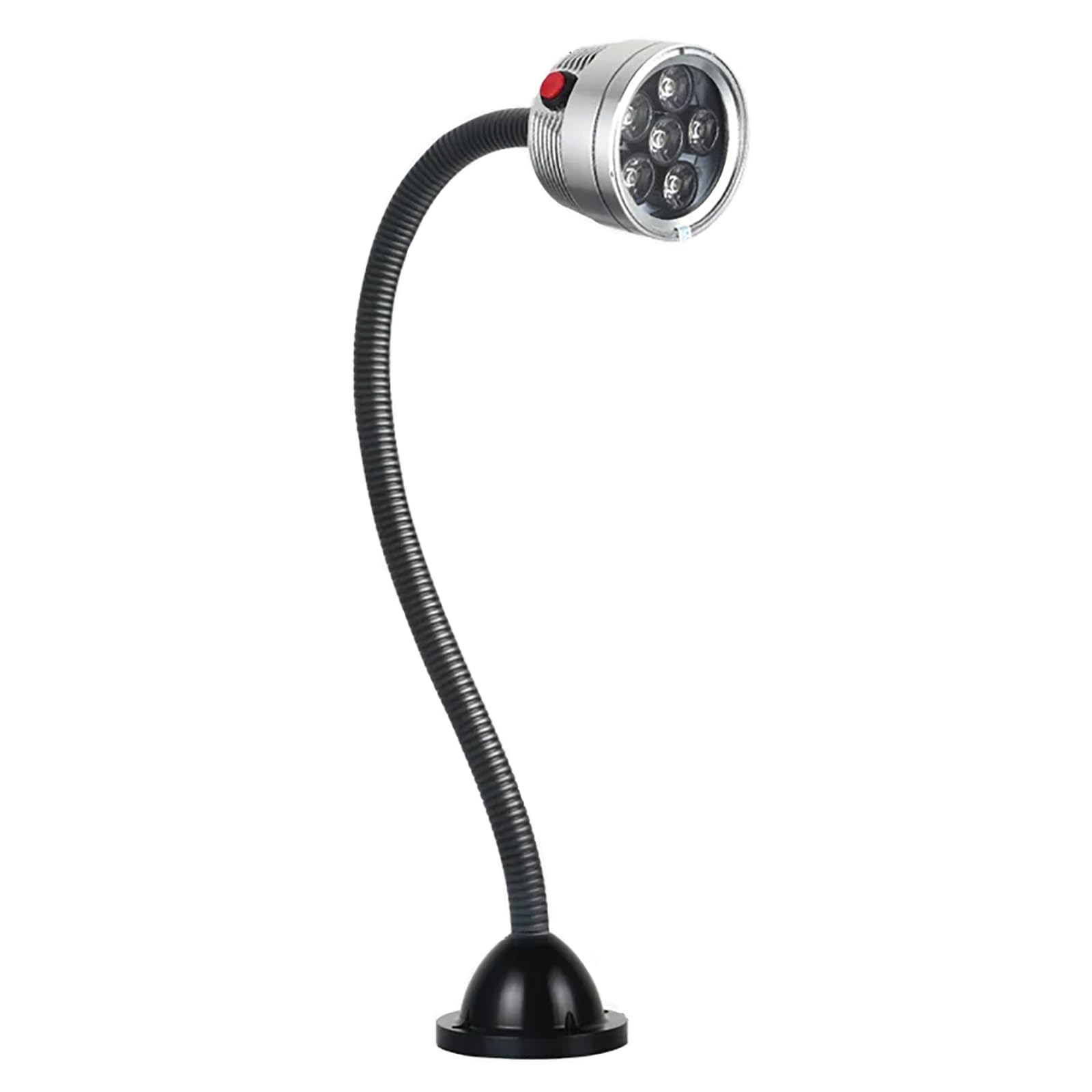 Lampada da Lavoro Impermeabile IP68, Lampada Industriale Flessibile a Collo D'oca per Banco da Lavoro, Base di Montaggio in Lega di Alluminio(6W 110~220V)
