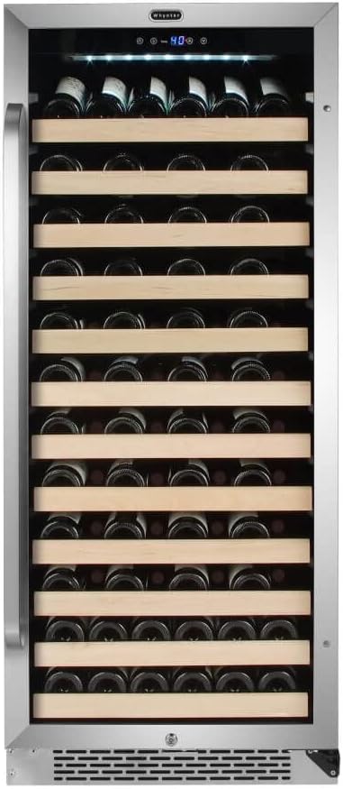Whynter BWR-1002SD 100 Built-in or Freestanding Stainless Steel Compressor Large Capacity Wine Refrigerator Rack for Open Bottles and LED Display, Black