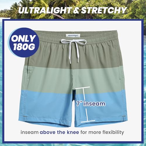 Image of maamgic Mens 7 inch Stretch Swim Trunks Quick Dry Mesh Lining Swimwear Bathing Suits