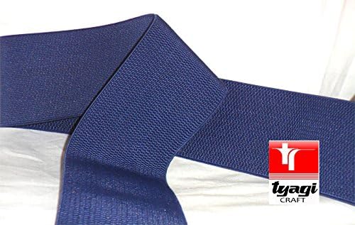 50mm Strong Thick Pattern Woven Elastic Strap Tape Elastic Webbing For Belt Dress Making Navy Blue Tyagi Craft