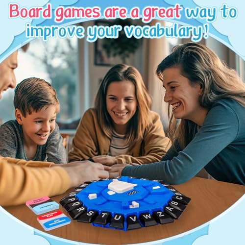 Word Game Family Board Games for Kids & Adults with 2 Modes,220 Topic Categories 24 Letters Pressing Game,Fun Fast-Paced Puzzle Games for Boys Girls Age 3+, 2-8 Players,Christmas & Birthday Gifts