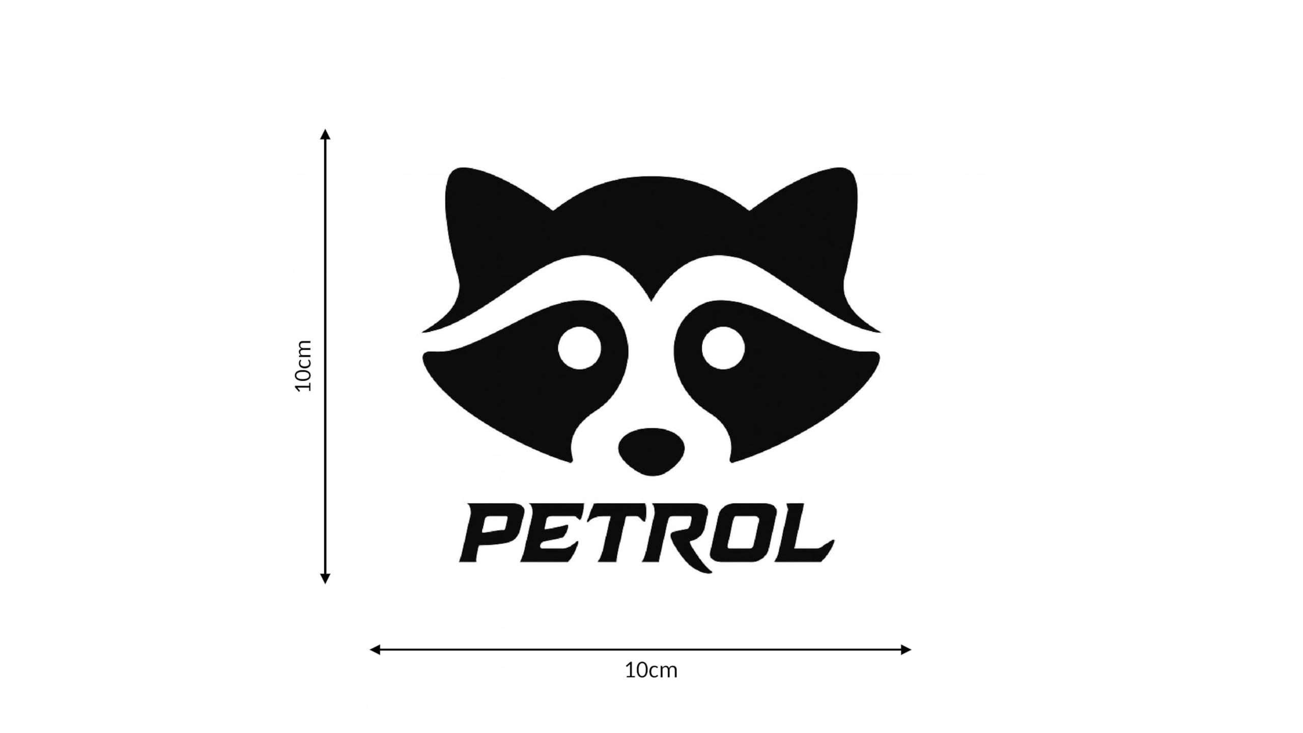 WHITE PANDA Petrol Sticker for Car Fuel Tank - Raccoon Character & Minimalist Urban Wildlife Logo Decal, Modern Vector Animal Face Emblem, Vinyl Car Stickers & Decals for Cars Exterior 1