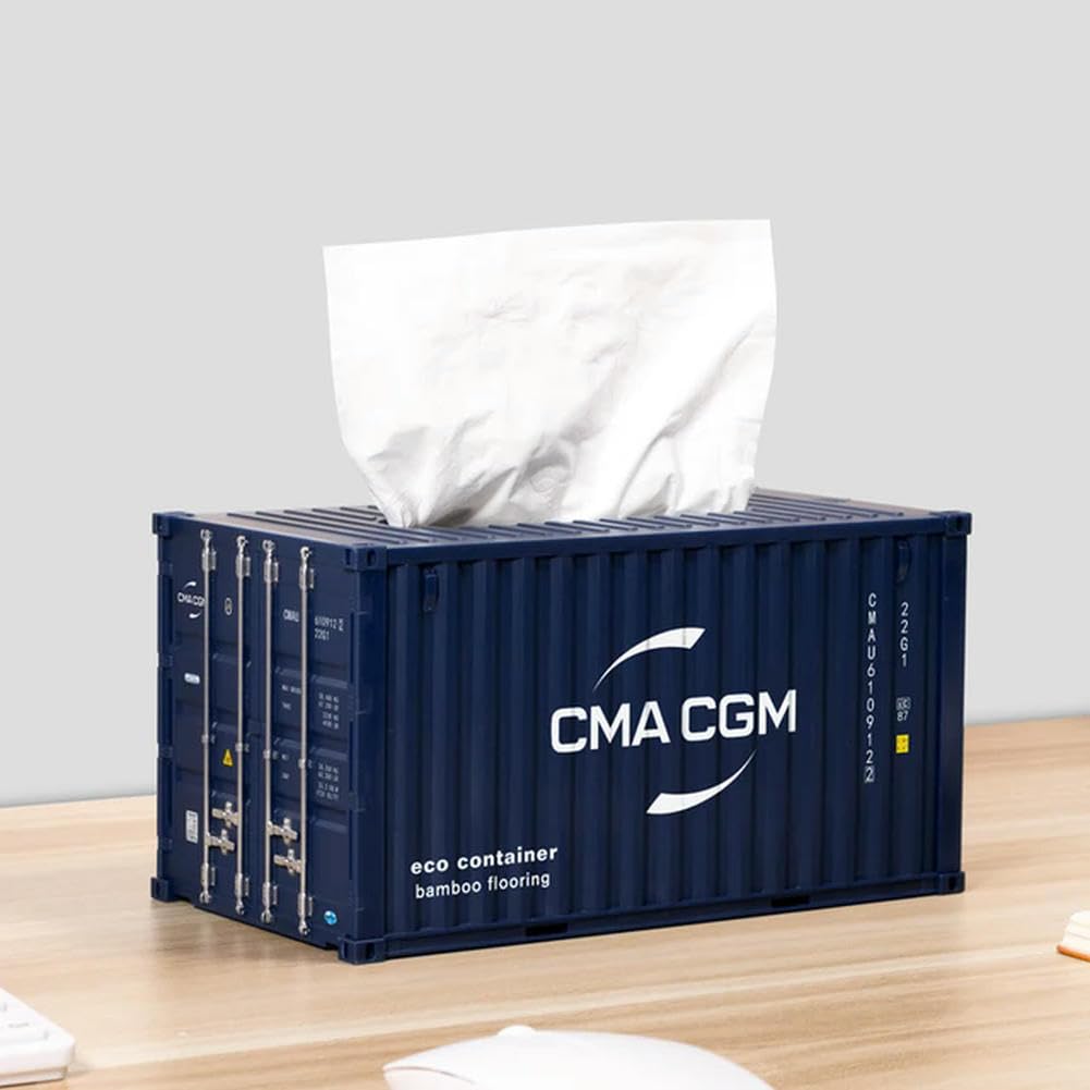 Opica A Opic Container Tissue Box Creative Storage Napkin Holder Shipping Container Model Desktop Storage Napkin Box Fashion Decoration