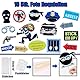 Lustige Fotobox Zubehör Räuber Foto Requisiten Polizei Fotorequisiten Polizist und Dieb Cosplay Rollenspiel Party 16 STK. Fotokabinen Polizisten Partyzubehör für Kinder