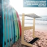 Yuntau Vertical Surfboard Display Rack Freestanding Surfboard Storage for Shortboards, Longboards, Paddleboards, Scratch Proof Bubble Pads for Indoor Outdoor Use (6 Boards) - Image 2