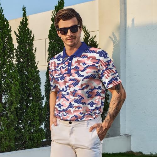 Men's Polo Shirt Funny Golf Shirts Quick Dry Print Performance Short Sleeve Collared Golf Polo Shirts for Men, S-4XL4