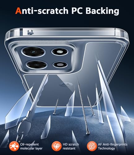 Image of FNTCASE for Moto G 2026 /2025 Case: for Moto G Play 2026 Case Anti Yellowing Cell Phone Cover Drop Proof Rugged Protective Transparent Slim Cases 6.7 inch (Clear)