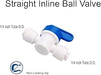 Vista 2 de Válvula de bola de cierre en línea de 1/4 de pulgada de diámetro exterior y manguera y tubería, accesorios de conexión rápida de plástico