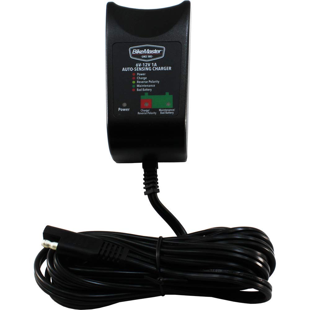 Bikemaster 6 or 12 Volt Motorcycle ATV Jet Ski Snowmobile Auto Sensing 1 Amp Charger