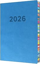 Collins - Edge Rainbow - 2026 12 Month Calendar Year Planner, Day-To-Page with 1/2 Hourly Appointments Diary, A5 Soft Cover - Blue (ED151.U57-26)