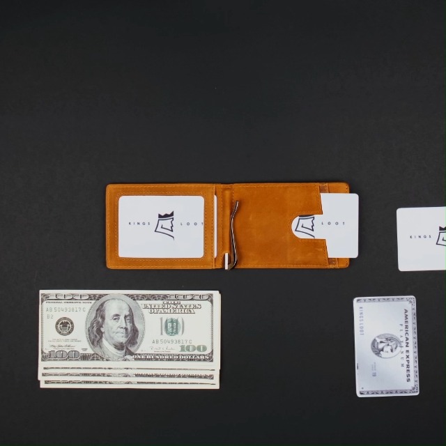 Kings Loot Slim Minimalist Wallet For Men - RFID Blocking Leather Money Clip, Holds 12 Cards, Front Pocket (Truffle)