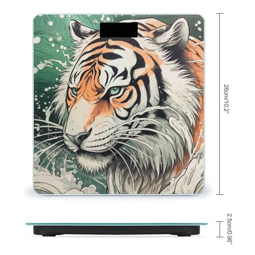 Báscula digital de baño con pantalla LED y vidrio templado miniatura 2