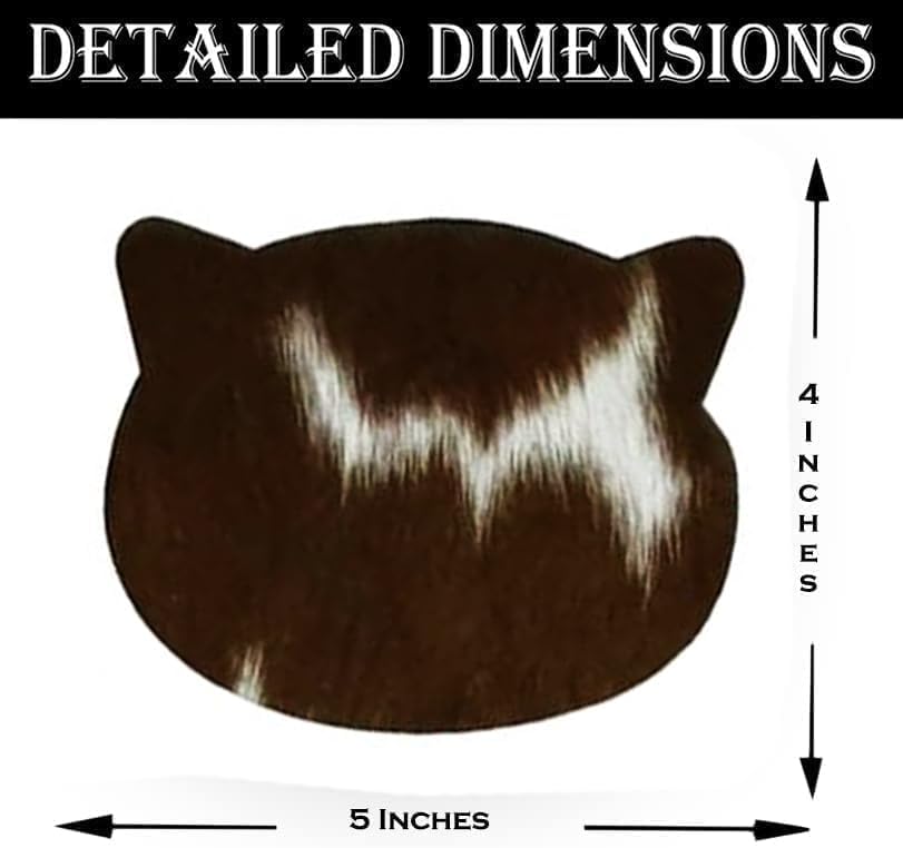 Miniatura 2 de Juego de 4 posavasos de piel de vaca natural, posavasos con forma de vaca para el cabello en forma de vaca, posavasos de cuero para tazas de té,