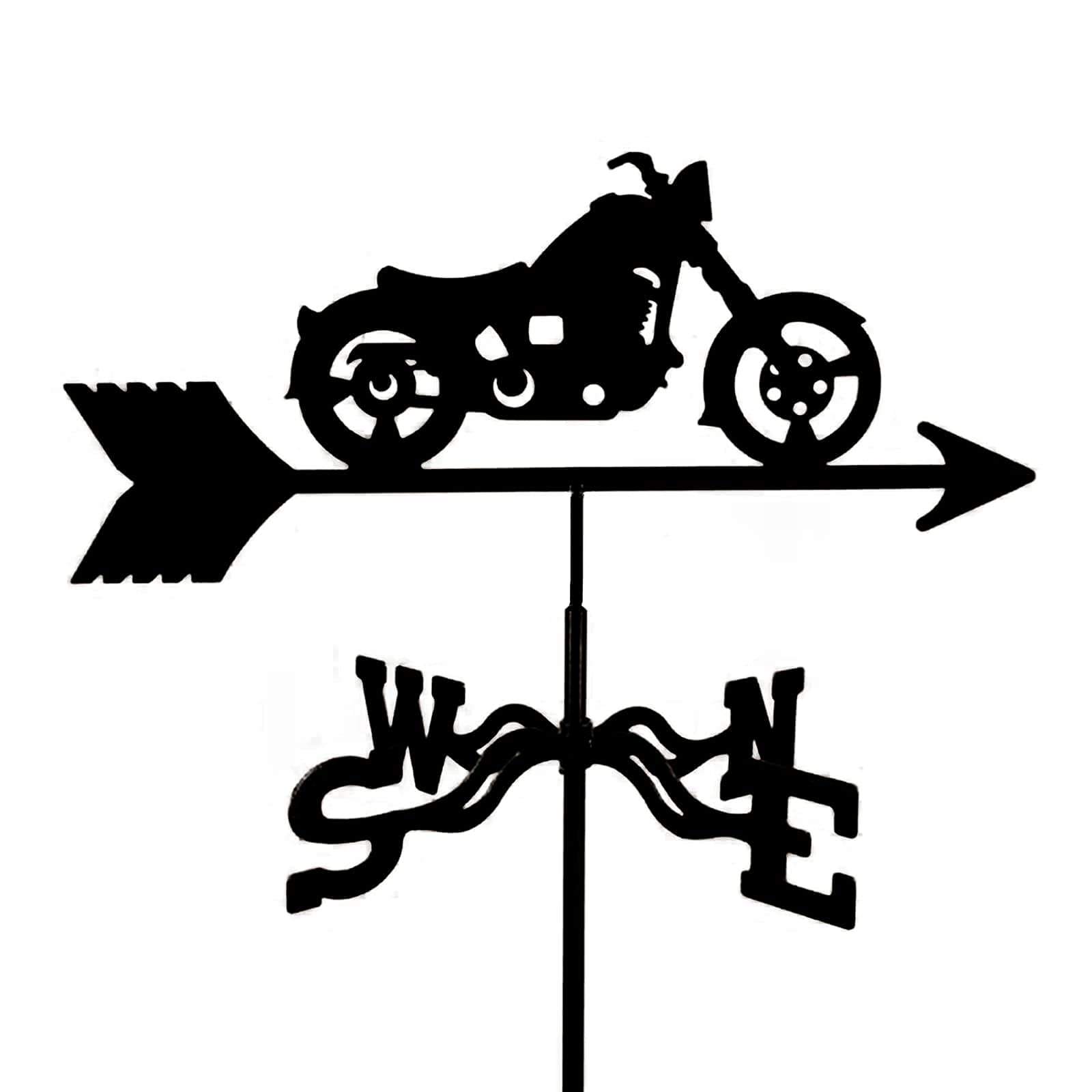 Metalowa wiatrowskaz z ozdobą samolotu-motocykla, wiatrowskaz Kołek ogrodowy Wiatrowskaz Wskaźnik kierunku wiatru ze stali nierdzewnej Dach ogrodu
