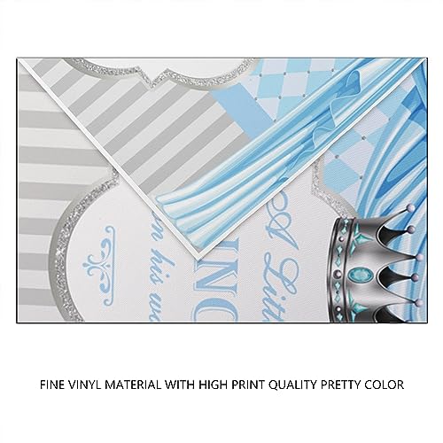 YongFoto 2.2x1.5m Baby Shower Photography Backdrop a Little Prince Is On His Way Crown Curtain Gender Reveal Photo Backdrops Kids Newborn Baby Shower Party Pregnant Woman Photography Studio Props - Image 4