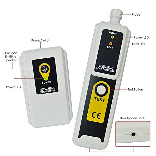 Mrcartool Ultrasonic Leak Detector Water Air Gas Dust with Headphone Accessory Kit LED Indication Leak Detectors Leakage Tester - Thumbnail 6