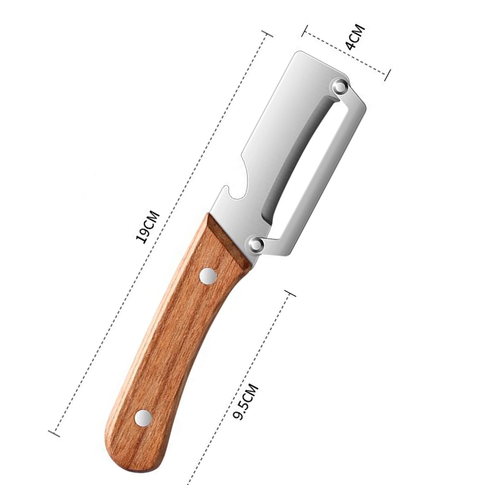 Multifunctional Vegetable Peeler for Kitchen, 2 in 1 Fruit and Vegetable Peeler with Bottle Opener, Stainless Steel Potato Peeler with Wooden Handle, Universal Peeler for Apples, Pumpkins and Papayas — Amazon image 7