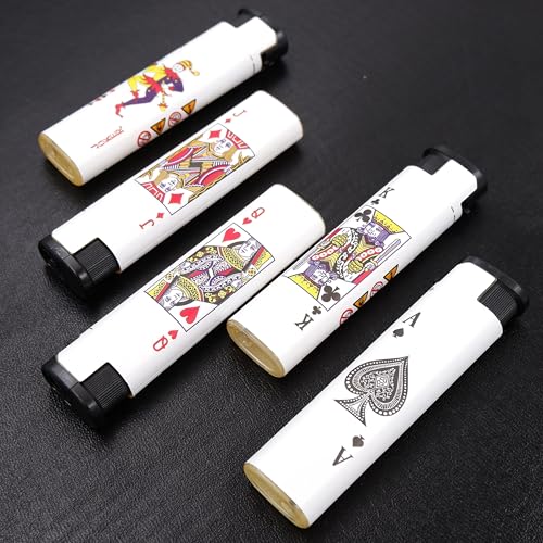Image of Windproof Jet Flame Refillable Combo Pack of 5 Cigarette Lighter Pocket Lighter (White)