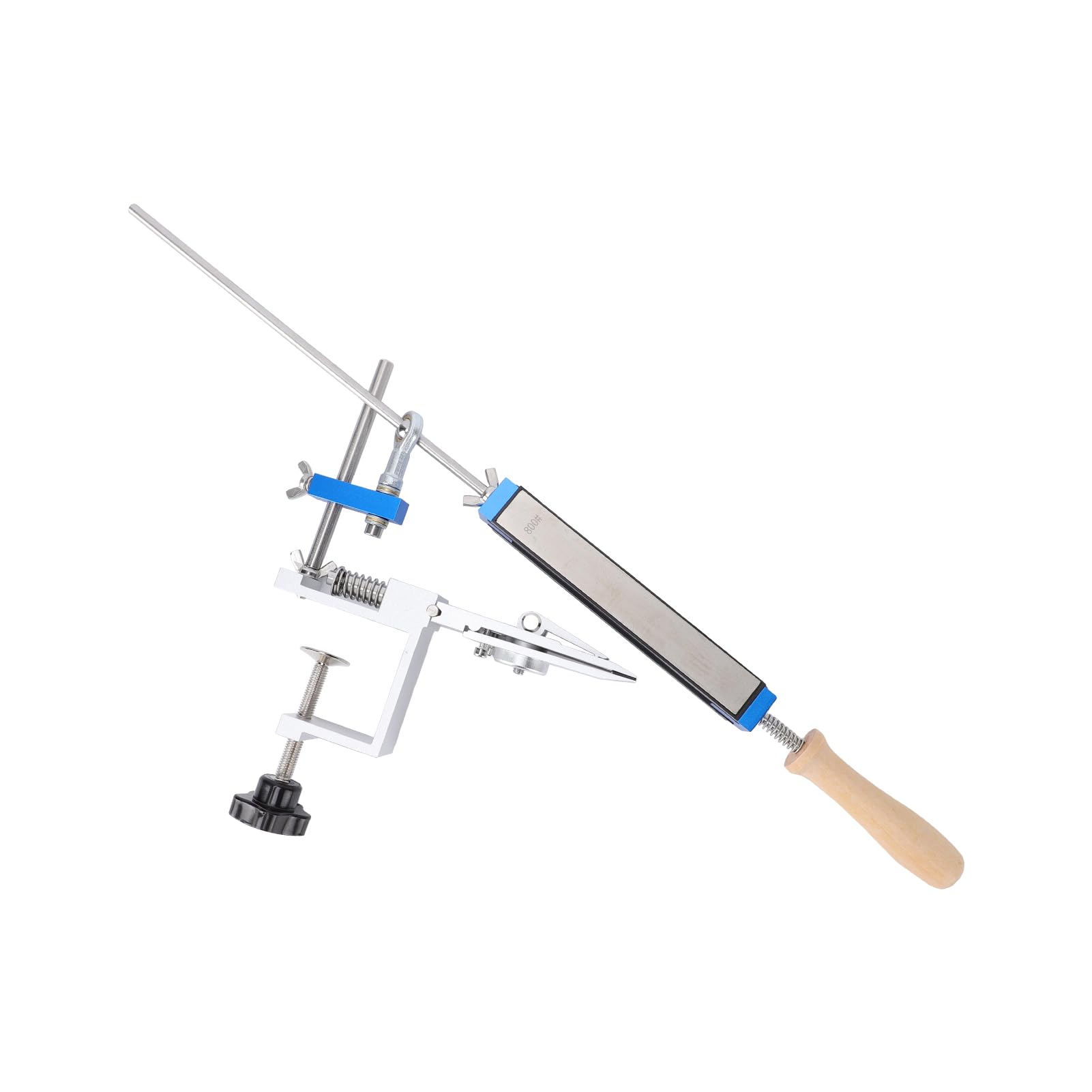 Kavolet Affilatore di Precisione Professionale, 4 Pietre Diamantate per Affilare, Affilatura Fine per Lame Cucina e Esterno, Lega di Alluminio in Acciaio Inossidabile (Con 4 pietre diamantate)