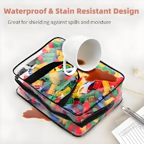 Kiswleon 7pcs Toy Storage Bags with Handle and Zips,Pvc Clear Storage Bags, 11.8 * 8.6 * 3.9inch Waterproof Toy Storage Organiser,Clear Tote Bag for Building Blocks,Kids Small Plush Toys - Image 4
